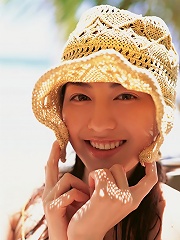 Yumi Sugimoto Japanese cutie at the beach in her bikini